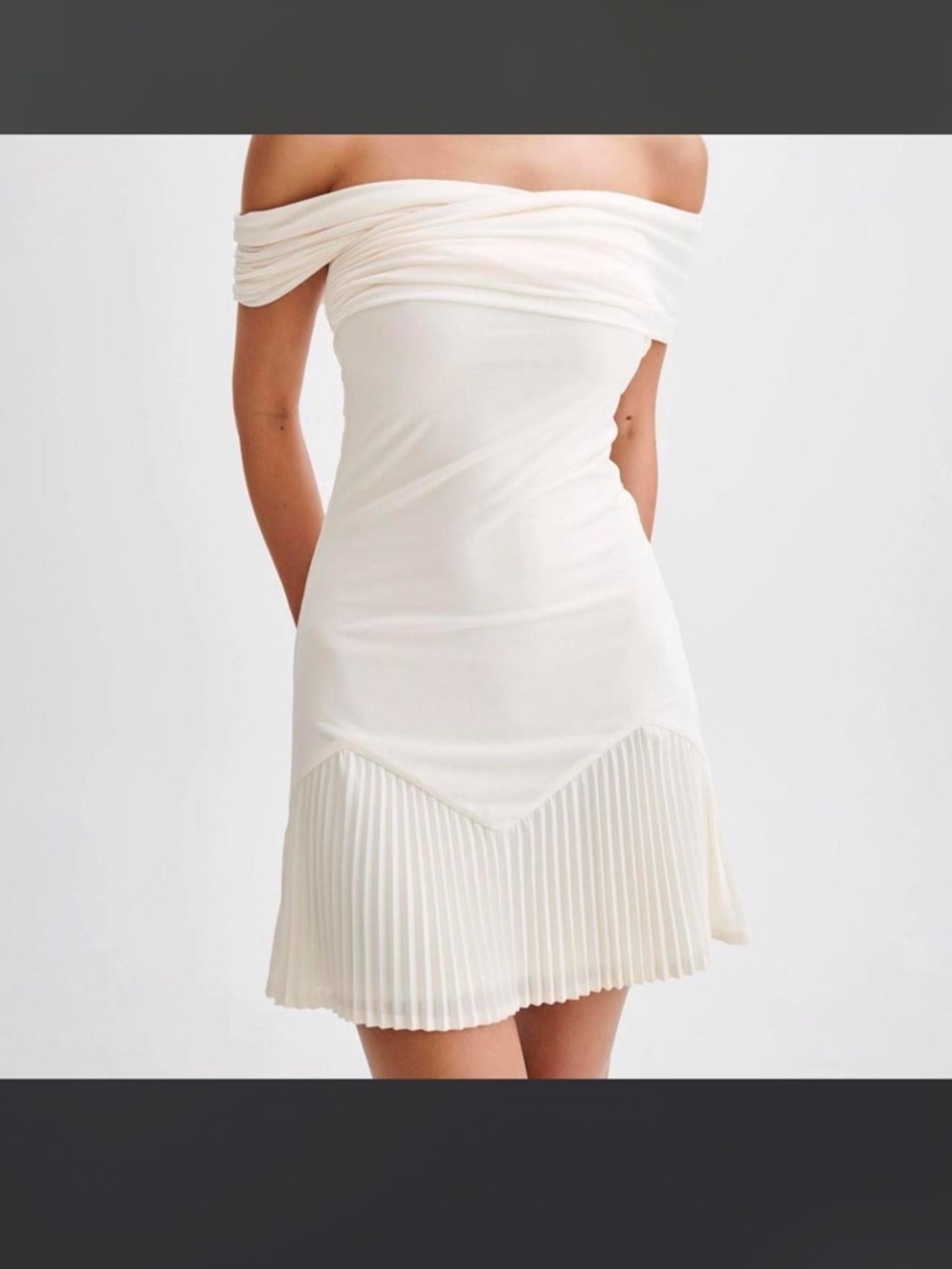 Meshki Melina Ivory Off-The-Shoulder Dress 🤍✨